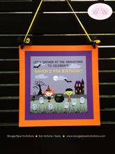 Load image into Gallery viewer, Halloween Birthday Party Package Graveyard Witch Black Cat Bat Haunted House Cemetery Headstone Moon Boogie Bear Invitations Raven Lee Theme