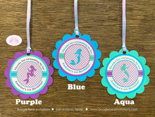Load image into Gallery viewer, Mermaid Birthday Party Package Pool Purple Aqua Teal Turquoise Blue Swim Swimming Ocean Splash Beach Boogie Bear Invitations Andrina Theme