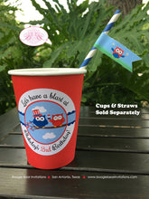 Load image into Gallery viewer, 4th of July Birthday Party Beverage Cups Paper Drink Owls Fireworks Boy Girl Independence Day Flag Boogie Bear Invitations Blakeley Theme