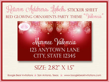 Load image into Gallery viewer, Red Glowing Ornaments Party Invitation Valentine&#39;s Day Love Star Lights Boogie Bear Invitations Valencia Theme Paperless Printable Printed
