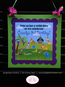 Wild Zoo Animals Birthday Party Package Safari Jungle Tiger Lion Zebra Hippo Elephant Giraffe Boy Girl Boogie Bear Invitations Cassidy Theme