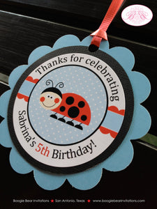 Red Ladybug Birthday Party Package Girl Little Lady Bug Blue Black Picnic Country Picnic Garden Summer Boogie Bear Invitations Sabrina Theme