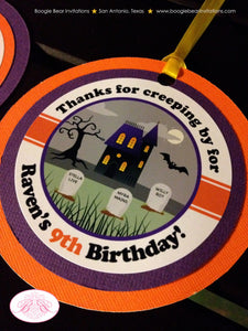 Halloween Birthday Party Package Graveyard Witch Black Cat Bat Haunted House Cemetery Headstone Moon Boogie Bear Invitations Raven Lee Theme