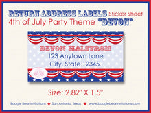 Load image into Gallery viewer, 4th of July Birthday Photo Party Invitation Fireworks Flag Independence Day Boogie Bear Invitations Devon Theme Paperless Printable Printed
