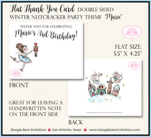 Nutcracker Party Thank You Cards Birthday Winter Christmas Ballet Boogie Bear Invitations Marie Theme Printed