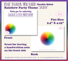 Load image into Gallery viewer, Rainbow Birthday Party Thank You Card Note Painting Boogie Bear Invitations Sasha Theme Printed