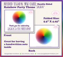 Load image into Gallery viewer, Rainbow Birthday Party Thank You Card Note Painting Boogie Bear Invitations Sasha Theme Printed