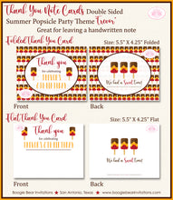 Load image into Gallery viewer, Popsicle Birthday Party Thank You Card Retro Ice Cream Boogie Bear Invitations Trevor Theme Printed