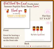 Load image into Gallery viewer, Popsicle Birthday Party Thank You Card Retro Ice Cream Boogie Bear Invitations Trevor Theme Printed