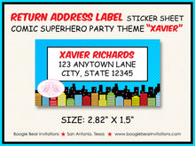 Load image into Gallery viewer, Superhero Birthday Party Invitation Super Hero Comic Boogie Bear Invitations Xavier Theme Paperless Printable Printed