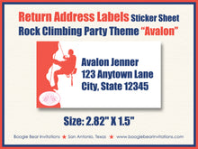 Load image into Gallery viewer, Rock Climbing Party Invitation Birthday Red Indoor Wall Climb Boogie Bear Invitations Avalon Theme Printed