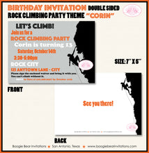 Load image into Gallery viewer, Rock Climbing Birthday Party Invitation Orange Boogie Bear Invitations Corin Theme Printed