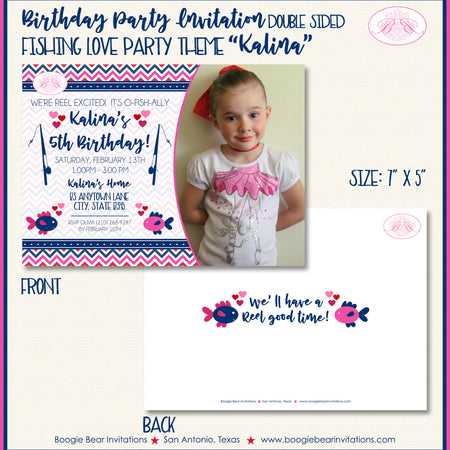 Fishing Girl Birthday Party Invitation Photo Pink Boogie Bear Invitations Kalina Theme Paperless Printable Printed