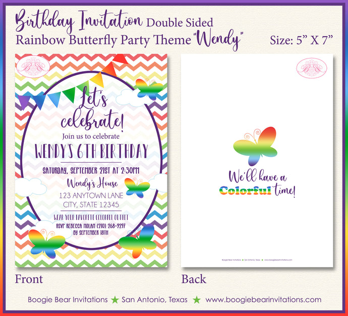 Rainbow Birthday Party Invitation Painting Boogie Bear Invitations Wendy Theme Paperless Printable Printed