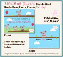 Load image into Gallery viewer, Koala Bear Party Thank You Card Birthday Pink Girl Boogie Bear Invitations Caroline Theme Printed