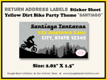 Load image into Gallery viewer, Dirt Bike Birthday Party Invitation Yellow Black Boogie Bear Invitations Santiago Theme Printed