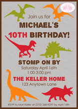 Load image into Gallery viewer, Dinosaur Birthday Party Invitation Modern Boogie Bear Invitations Michael Theme Paperless Printable Printed