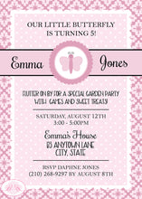 Load image into Gallery viewer, Pink Butterfly Birthday Party Invitation Girl Boogie Bear Invitations Emma Theme Paperless Printable Printed