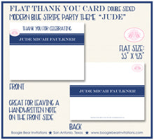 Load image into Gallery viewer, Modern Blue Stripe Party Thank You Card Birthday Boy Boogie Bear Invitations Jude Theme Printed