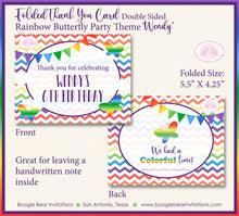 Load image into Gallery viewer, Rainbow Thank You Card Birthday Party Painting Boogie Bear Invitations Wendy Theme Printed