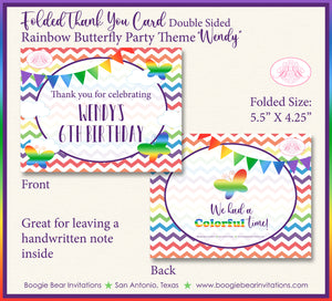 Rainbow Thank You Card Birthday Party Painting Boogie Bear Invitations Wendy Theme Printed