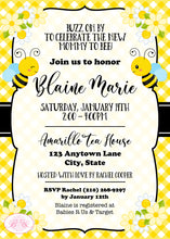 Load image into Gallery viewer, Little Bee Baby Shower Party Invitation Honey Boogie Bear Invitations Blaine Theme Paperless Printable Printed