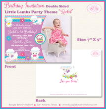 Load image into Gallery viewer, Spring Easter Lambs Birthday Party Invitation Sheep Girl Boogie Bear Invitations Rachel Theme Paperless Printable Printed