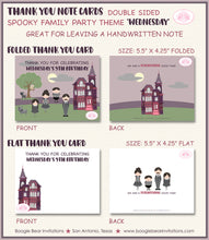 Load image into Gallery viewer, Halloween  Party Thank You Card Birthday Spooky Family Boogie Bear Invitations Wednesday Theme Printed