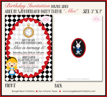 Load image into Gallery viewer, Alice In Wonderland Birthday Party Invitation Queen of Hearts Boogie Bear Invitations Paperless Printable Printed