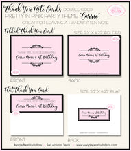 Load image into Gallery viewer, Pretty In Pink Birthday Party Thank You Card Girl Princess Boogie Bear Invitations Carrie Theme Printed