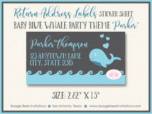 Load image into Gallery viewer, Blue Whale Baby Shower Invitation Party Boogie Bear Invitations Parker Theme Paperless Printable Printed