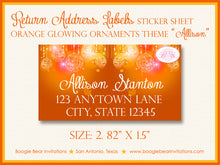 Load image into Gallery viewer, Orange Glowing Ornaments Party Invitation Birthday Boogie Bear Invitations Allison Theme Paperless Printable Printed