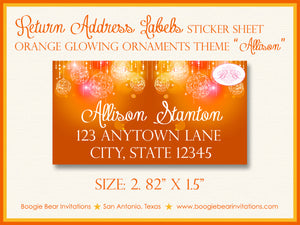 Orange Glowing Ornaments Party Invitation Birthday Boogie Bear Invitations Allison Theme Paperless Printable Printed