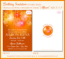 Load image into Gallery viewer, Orange Glowing Ornaments Party Invitation Birthday Boogie Bear Invitations Allison Theme Paperless Printable Printed