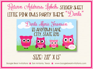Pink Owl Girl Baby Shower Invitation Woodland Forest Boogie Bear Invitations Darla Theme Paperless Printable Printed
