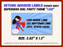 Load image into Gallery viewer, Superhero Girl Birthday Party Invitation Supergirl Boogie Bear Invitations Lois Theme Paperless Printable Printed