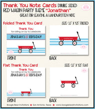 Load image into Gallery viewer, Red Wagon Birthday Party Thank You Card Birthday Blue Modern Boogie Bear Invitations Jonathan Theme Printed