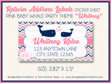 Load image into Gallery viewer, Pink Navy Whale Baby Shower Invitation Girl Boogie Bear Invitations Whitney Theme Paperless Printable Printed