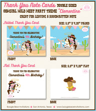 Load image into Gallery viewer, Cowgirl Wild West Party Thank You Card Birthday Country Girl Boogie Bear Invitations Clementine Theme Printed