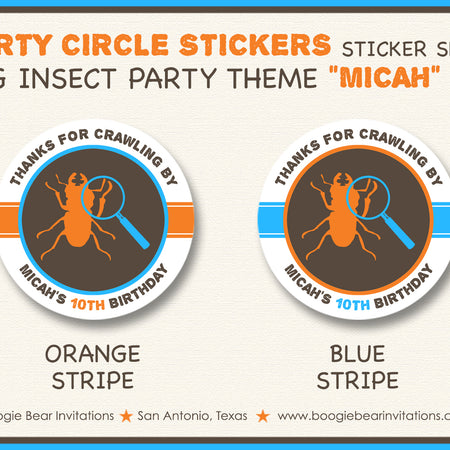 Insect Bug Party Stickers Circle Sheet Round Birthday Hunt Boogie Bear Invitations Micah Theme