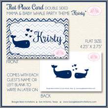 Load image into Gallery viewer, Blue Whale Baby Shower Party Favor Party Card Tent Food Place Folded Appetizer Ocean Sea Boogie Bear Invitations Kristy Theme