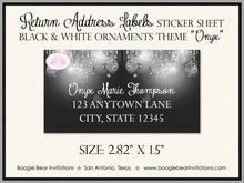 Load image into Gallery viewer, Black White Glowing Ornaments Birthday Party Invitation Sweet 16 Boogie Bear Invitations Onyx Theme Paperless Printable Printed