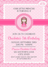 Load image into Gallery viewer, Pink Princess Birthday Party Invitation Royal Girl Boogie Bear Invitations Charlotte Theme Paperless Printable Printed