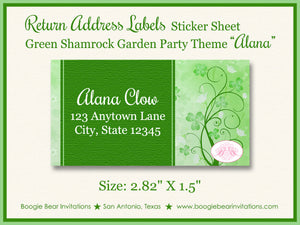 Green Shamrock Garden Baby Shower Party Invitation Boogie Bear Invitations Alana Theme Paperless Printable Printed