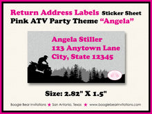 Load image into Gallery viewer, Pink ATV Birthday Party Invitation Girl Quad 4 Wheeler Boogie Bear Invitations Angela Theme Printed