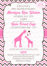 Load image into Gallery viewer, Pink Giraffe Girl Baby Shower Invitation Party Boogie Bear Invitations Monique Theme Paperless Printable Printed