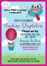 Load image into Gallery viewer, Pink Aviator Owl Baby Shower Invitation Airplane Boogie Bear Invitations Nadine Theme Paperless Printable Printed