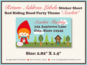 Red Riding Hood Party Invitation Birthday Girl Boogie Bear Invitations Scarlett Theme Paperless Printable Printed