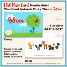 Load image into Gallery viewer, Woodland Animals Baby Shower Favor Card Place Food Tag Tent Appetizer Party Forest Boogie Bear Invitations Adrian Theme