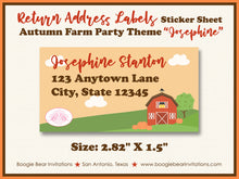Load image into Gallery viewer, Autumn Farm Pumpkin Birthday Party Invitation Fall Harvest Boogie Bear Invitations Josephine Theme Paperless Printable Printed